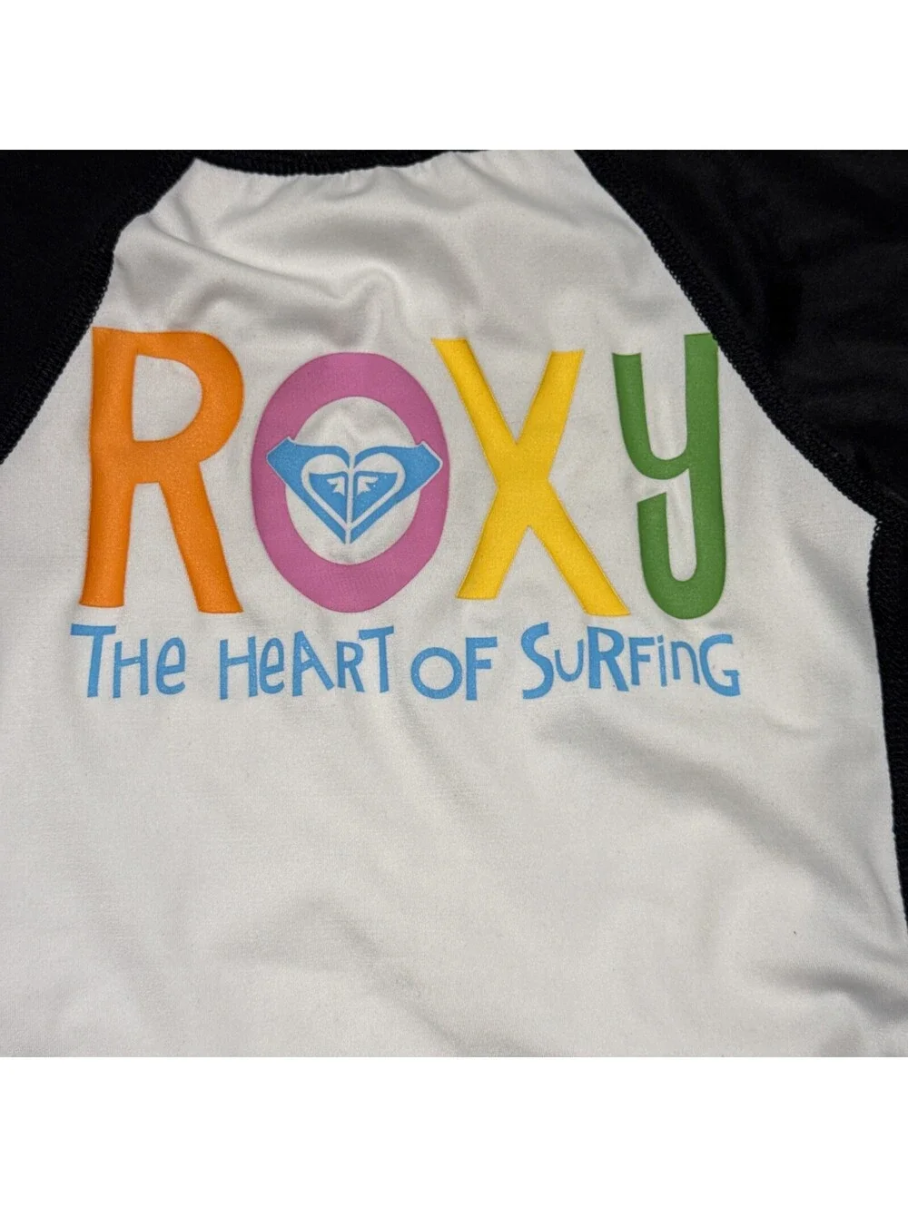 Vintage Roxy Girls Short Sleeve Rash Guard Swim Shirt Logo Size M